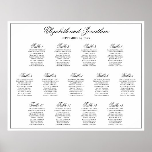 13 Tableau Mariage simple d'élégance (Devant)