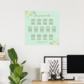 13 Tableau Monnaie Mariage vert et or (Bureau à domicile)