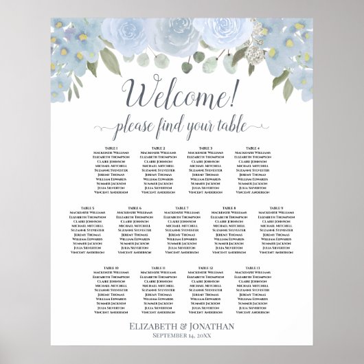 13 Tableau Plafond bleu Dusty Mariage (Devant)