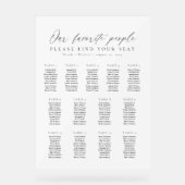 13 Tables Favorite People Acrylic Seating Chart (Recto)
