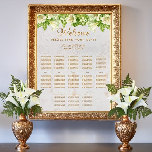 13 Tafel- en weduwenkaart Witte gelilies Poster