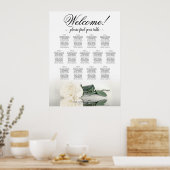 13 Tafel Ivoor Wit Rose Bruiloft Zitkaarten Poster (Keuken)