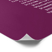 13 Tafel - Paars - bruiloft Poster (Hoek)