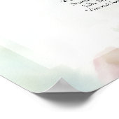 13 Tafelroze rozen Elegant Wedding Seating Chart Poster (Hoek)