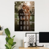 13 tafels elegante foto bruiloft zitplaatsindeling poster (Thuiskantoor)