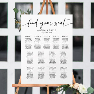 13 Tafels Vind Je Plaats Zitplaatsenkaart Poster