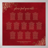 13 Tafelvriendelijk weddenschap Rood & Goud Poster (Voorkant)
