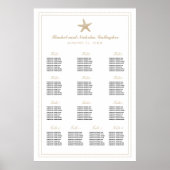 13 Tan Starfish 24x36 Wedding Seating Chart Poster (Voorkant)