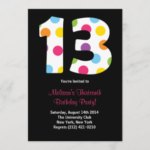 13 uitnodiging van de partij van Birthday