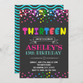 13 verjaardagsuitnodiging kaart (Voorkant / Achterkant)