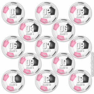 13 Voetballers Roze Team kleuren Sticker