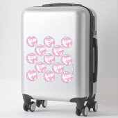 13 volleybalsters Boho Bloemenpaisleys Roze Sticker (Koffer)