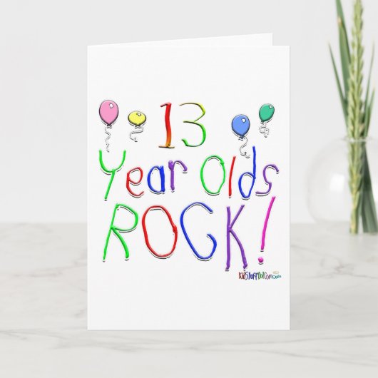 13 Year Olds Rock! Wenskaart Kaart (Voorkant)