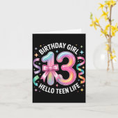 13 Years Old Birthday Teenager. 13th Birthday Girl Kaart (Gele Bloem)