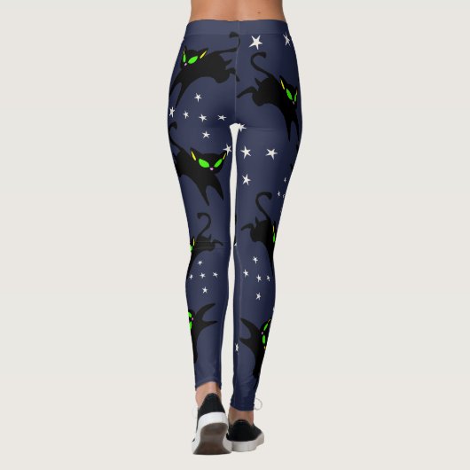 13 Zwarte Katten Twinkle Twinkle - Nachtelijke tij Leggings (Achterkant)
