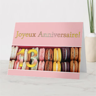 13de Franse verjaardag Macaron-Joyeux Anniversaire Kaart