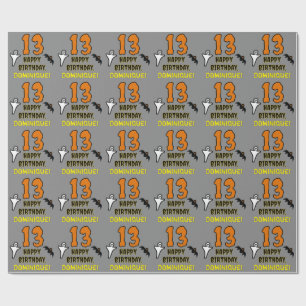 13de verjaardag: Spooky Halloween Thema, aangepast Cadeaupapier