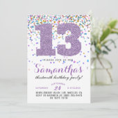 13e anniversaire Confetti Invitation (Debout devant)