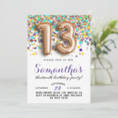 13e anniversaire Confetti Invitation (Debout devant)