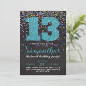 13e anniversaire Confetti Invitation (Debout devant)