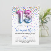 13e anniversaire Confetti Invitation (Debout devant)