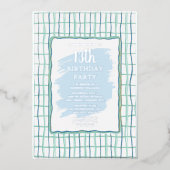 13e anniversaire fête main tiré foil Invitation (Recto)