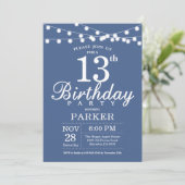 13e anniversaire Invitation Bleu (Debout devant)
