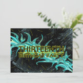 13E ANNIVERSAIRE INVITATION - BLEU/NOIR/JAUNE (Debout devant)