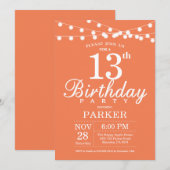 13e anniversaire Invitation Coral (Devant / Derrière)