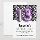 13e anniversaire Invitation de Poster de animal lé (Devant / Derrière)