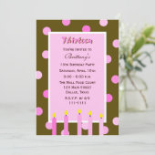 13e anniversaire Invitation fête Pois roses (Debout devant)