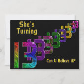 13e anniversaire Invitation fille, chiffres Abstra (Devant)