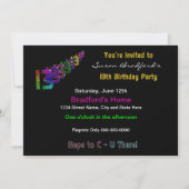 13e anniversaire Invitation fille, chiffres Abstra (Dos)