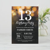 13e anniversaire Invitation Gold Parties scintilla (Debout devant)