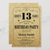 13e anniversaire Invitation Parties scintillant no (Devant / Derrière)