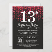 13e anniversaire Invitation Parties scintillant ro (Devant)