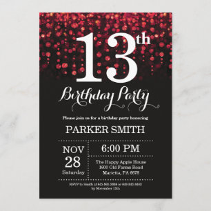 13e anniversaire Invitation Parties scintillant ro