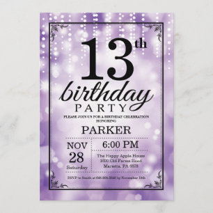 13e anniversaire Invitation Parties scintillant vi