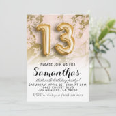 13e anniversaire Marble Gold Invitation (Debout devant)