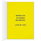 13e anniversaire nom personnalisé jaune bleu pixel (Intérieur (Droit))