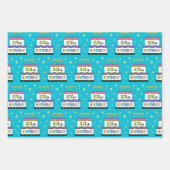 13e Birthday Cake Blue Wrapping Paper (Voorkant 2)