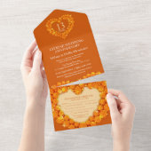 13e bruiloft citrine sinaasappel all in one uitnodiging (Afscheurbaar)