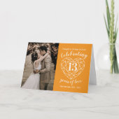 13e bruiloft Jubileum citrien hart Kaart (Voorkant)