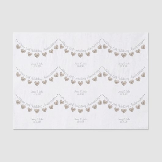 13e bruiloft Jubileum kant hartweefsel papier (Voorkant)