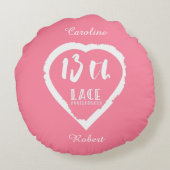 13e bruiloft traditionele kant rond kussen (Achterkant)