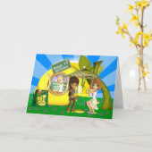 13e carte d'anniversaire Lemonade avec des amis (Fleur jaune)