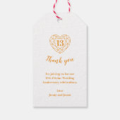 13e citrien trouwdag hart edelsteen oranje cadeaulabel (Achterkant)