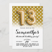 13e dag van de dag Polkadot Glitter uitnodiging (Voorkant / Achterkant)