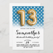 13e dag van de dag Polkadot Glitter uitnodiging (Voorkant / Achterkant)