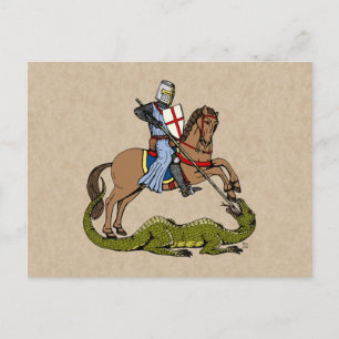 13e eeuw Saint George en de Draak Briefkaart